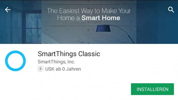App zur Cloud für SmartThings von Samsung