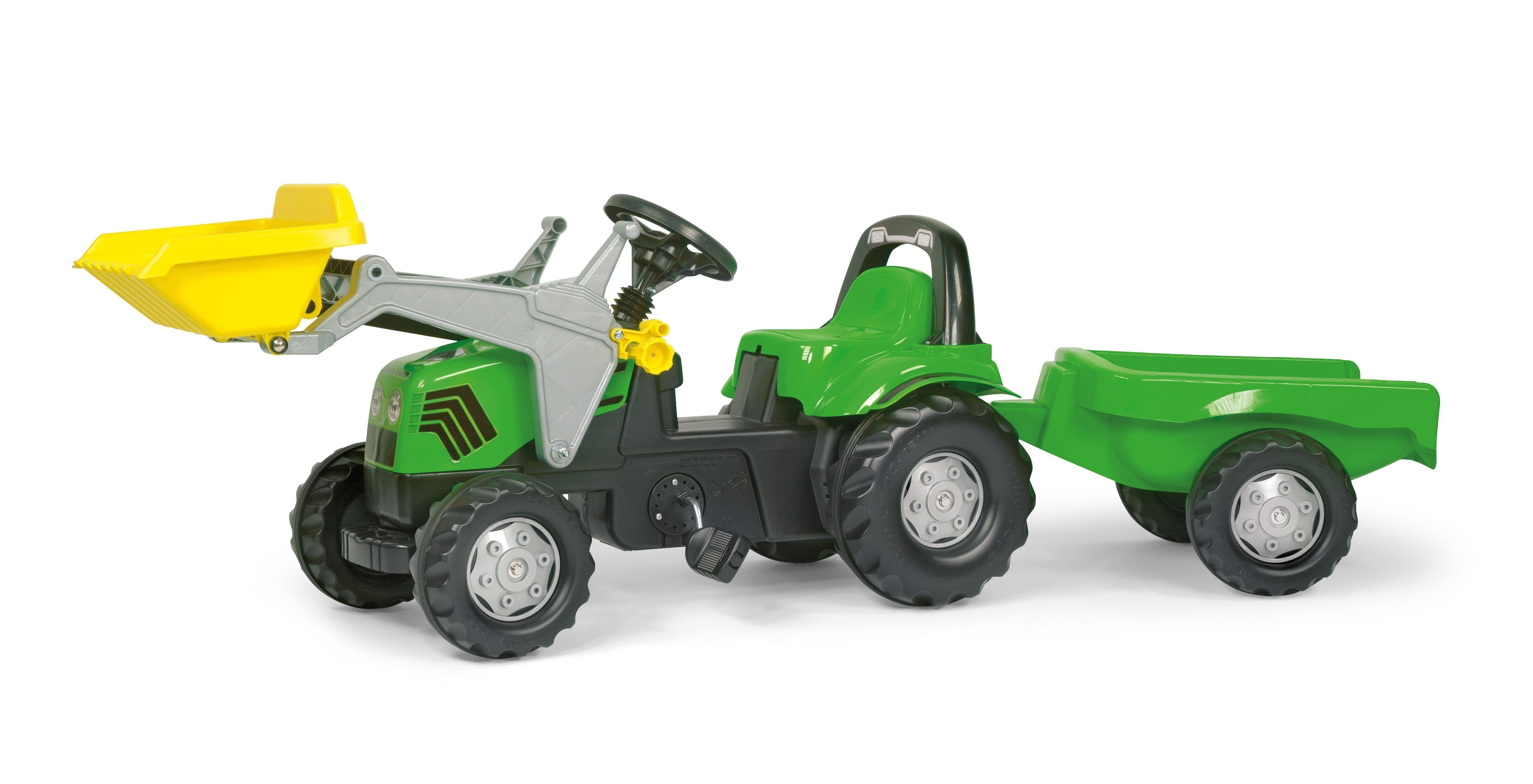 Trettraktor rolly Kid Deutz-Fahr Frontlader + Anhänger - Rolly Toys