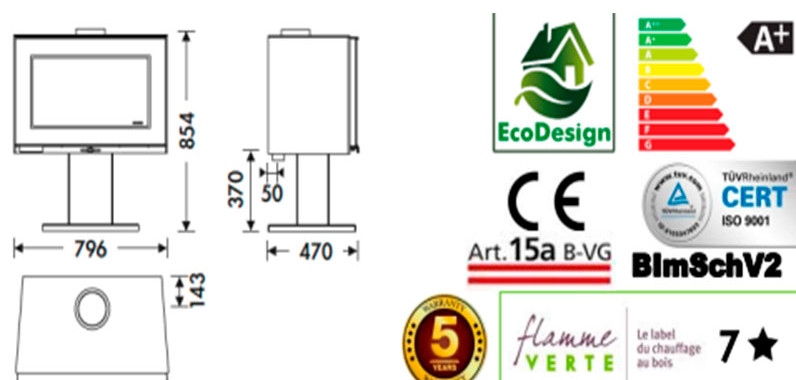 Panadero Kaminofen MAJA-S EcoDesign 7,2 kW