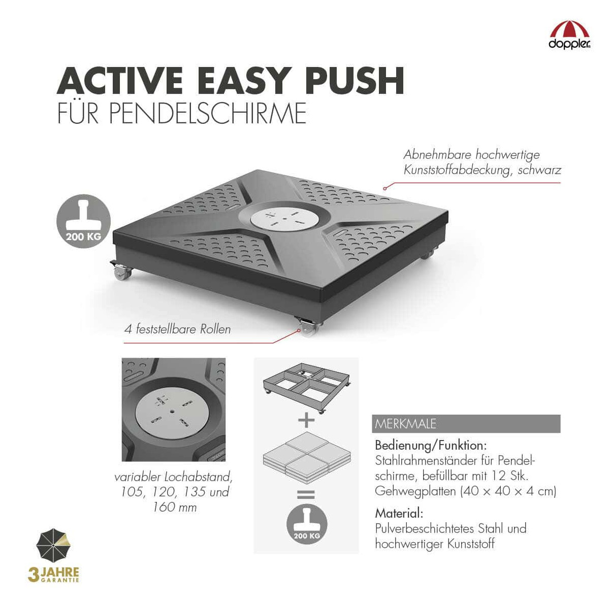 doppler® Active Easy Push Sockel für Pendelschirme