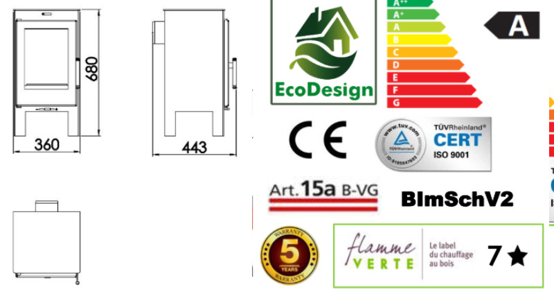 Panadero Kaminofen AUBE EcoDesign 7,1 kW