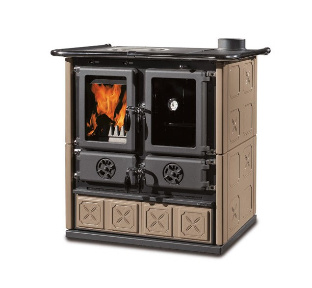 LA NORDICA® Küchenherd Holzherd ROSETTA 5.0 maiolica tortora 7,9kW re