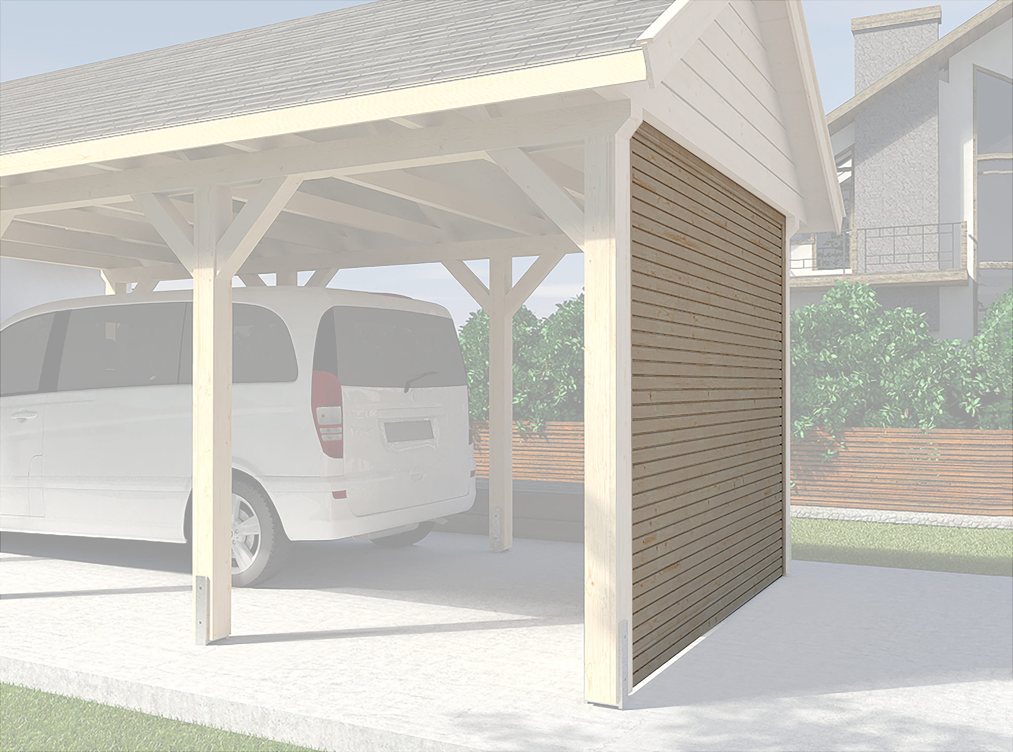 Rückwand wekaLine für Carports, natur, 28 mm