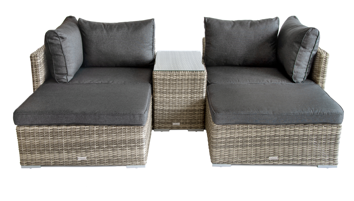 Bellavista Sitzgruppe Loungeset Samoa Polyrattan hellgrau