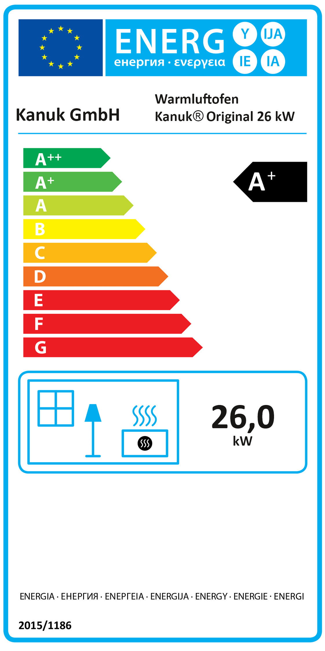 KANUK® ORIGINAL Warmluftofen Kaminofen 26kW