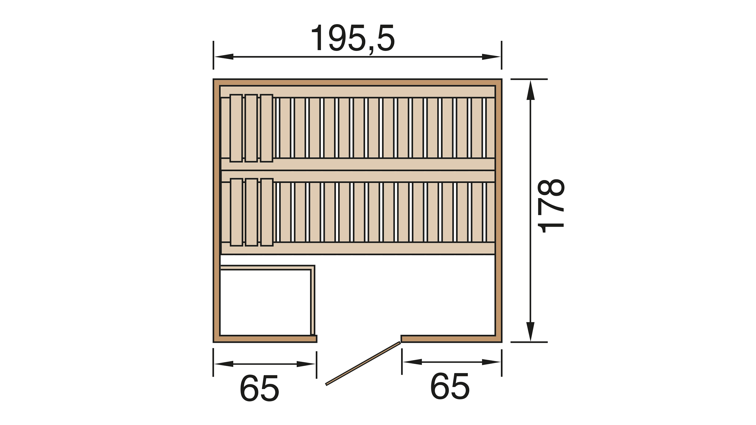 Weka Massivholzsauna  BERGEN 1.8 GT