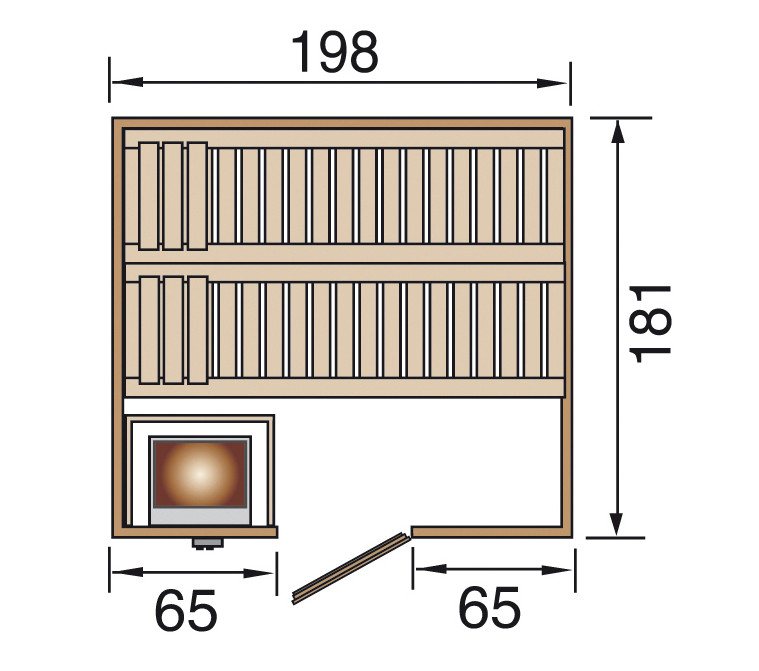 Weka Premium Massivholzsauna Bergen 7,5 kW OS MT Gr.1