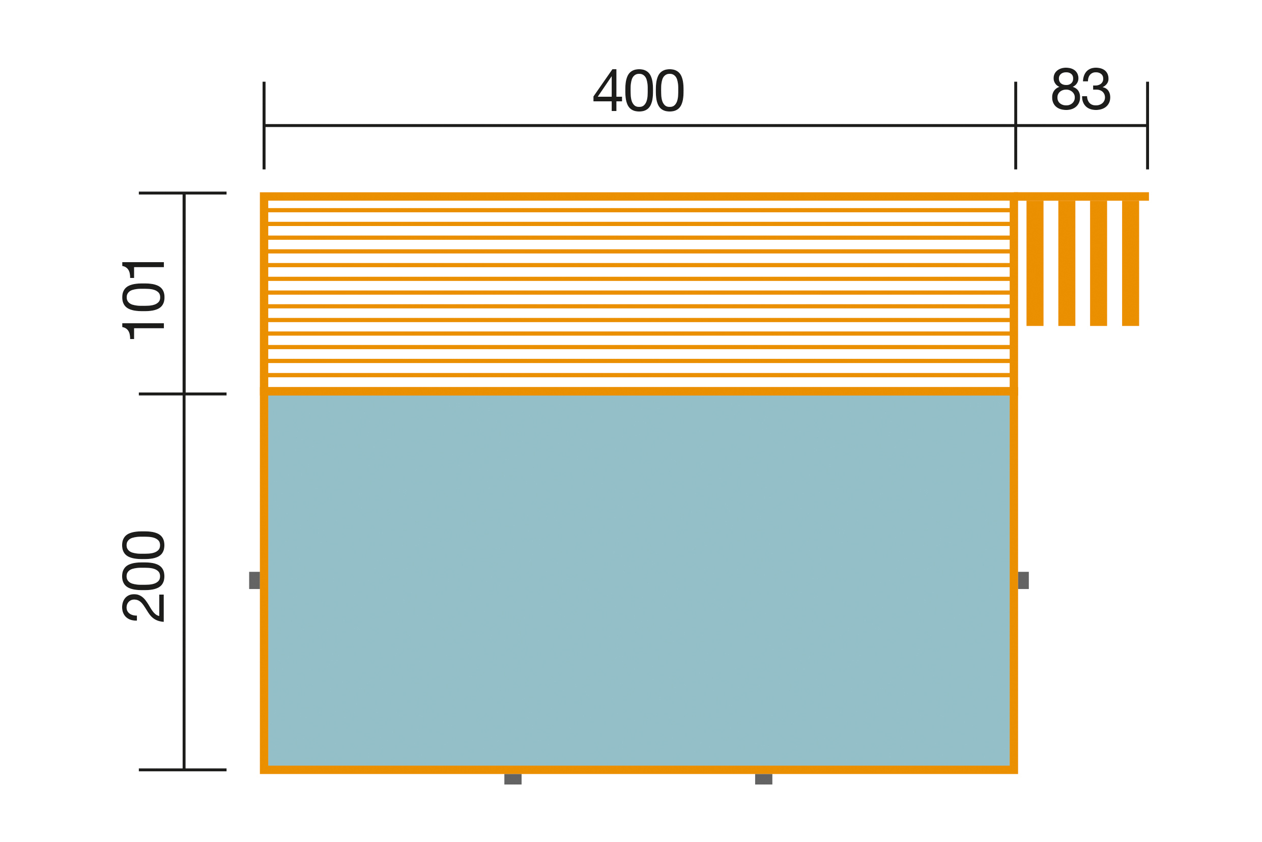 weka Massivholzpool 595 Gr. 1, Folie Hellgrau