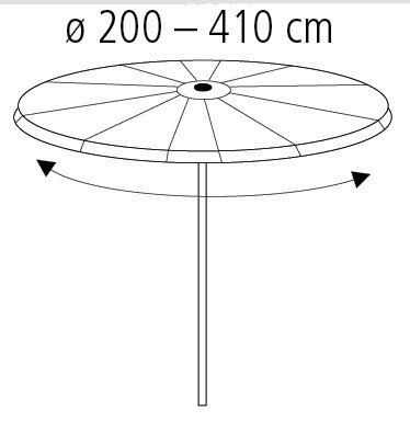 Schutzhülle Wehncke Deluxe für Sonnenschirm Ø200-410cm anthrazit