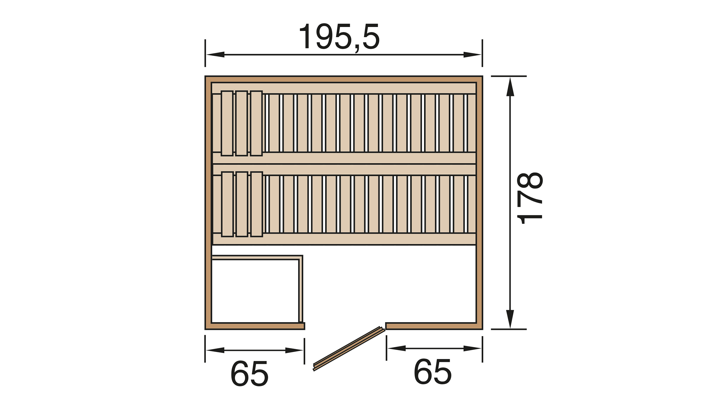 Weka Massivholzsauna  BERGEN 1.8 HT