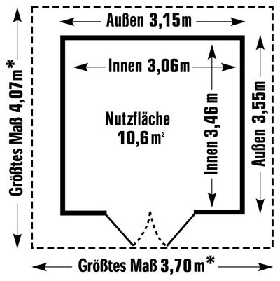 Grosfillex Gartenhaus Deco H 11 Kunststoff 315x355cm rot