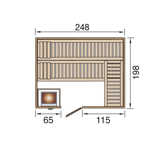 Weka Premium Massivholzsauna Bergen 7,5 kW BioS Ofen Gr.3