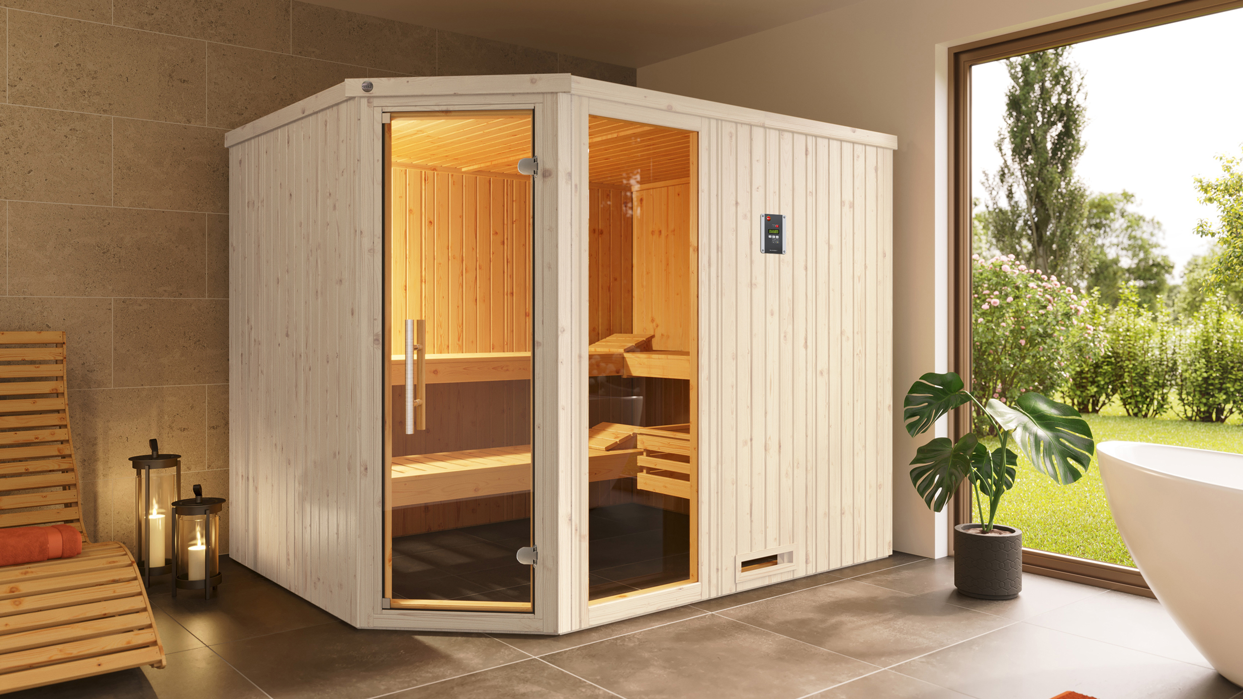 Weka Sauna Varberg 4 GTF Trend OS 7,5kW weiß
