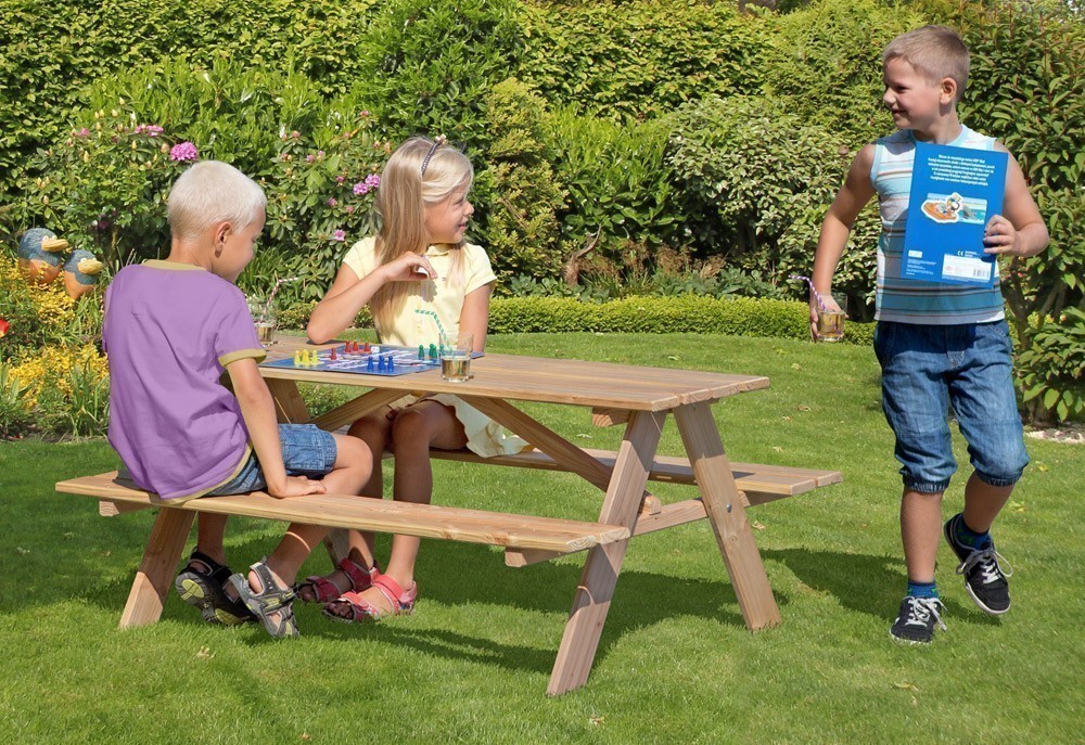 Kindersitzgruppe / Picknicktisch Lärche natur 116x90cm