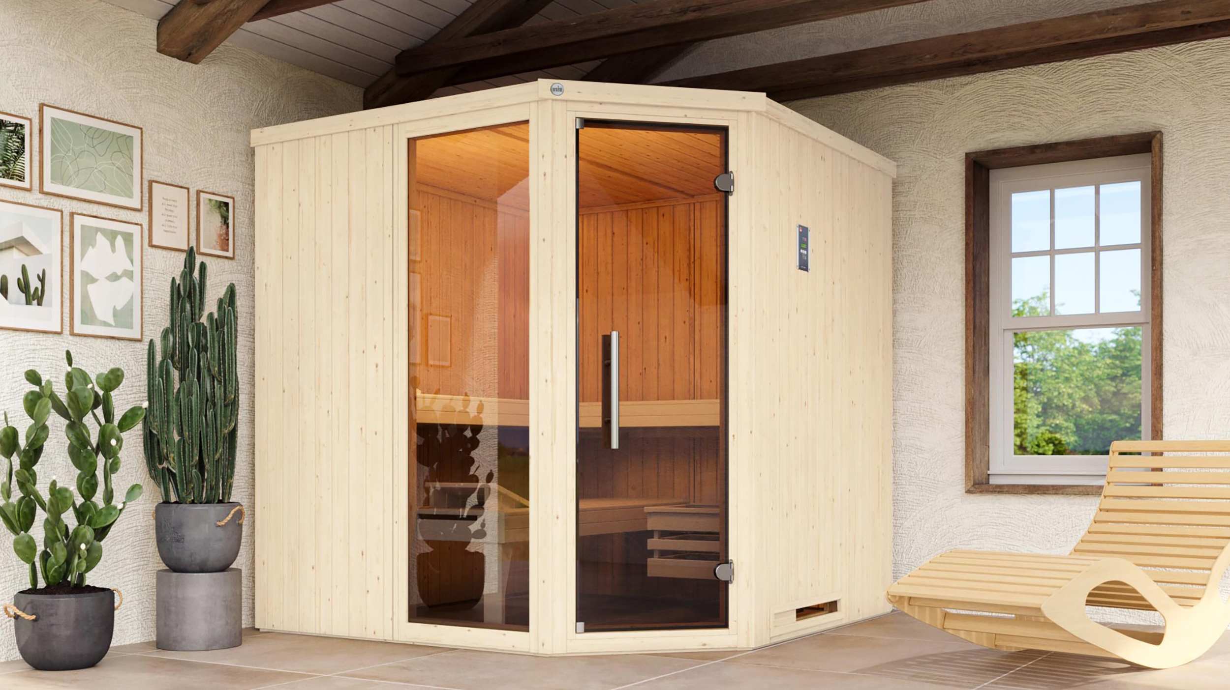Weka Sauna Varberg 3 GTF Trend OS 7,5kW weiß
