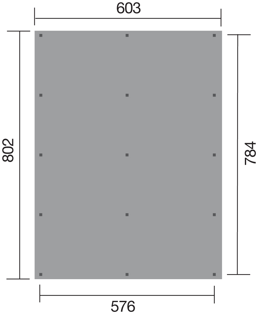 weka Flachdach-Doppelcarport 618 Gr.3 Trapezblech-