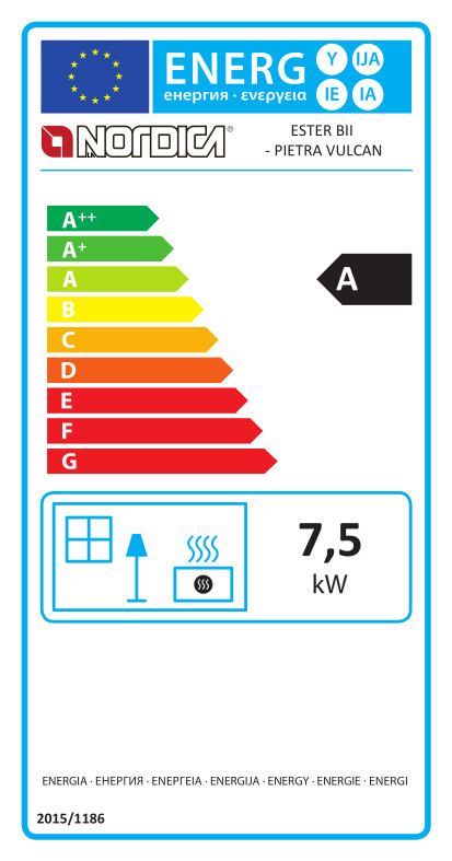 LaNordica® Kaminofen ESTER BII Vulcanstein 7,5kW