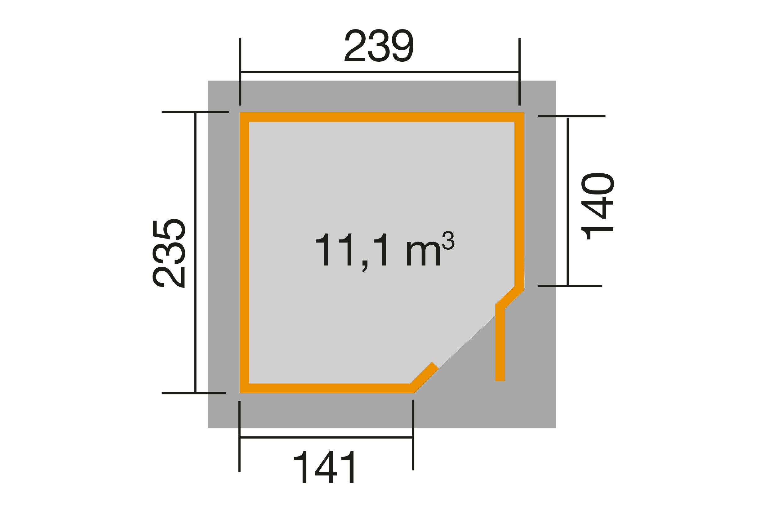 weka Gartenhaus 229 A Gr. 2, schwedenrot, 21 mm, n