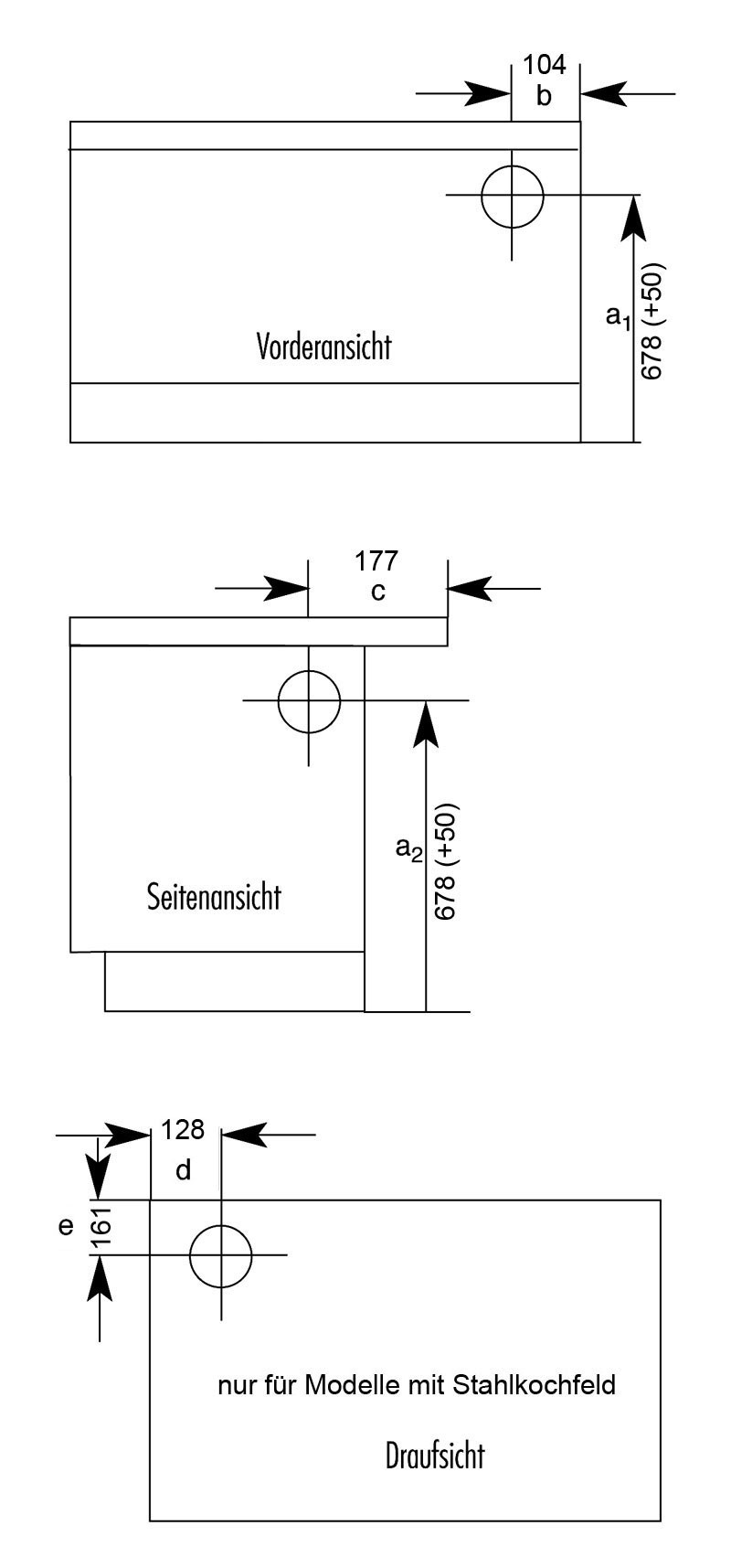 Küchenherd / Kohleherd Wamsler K138F anthrazit Stahl Anschluss links