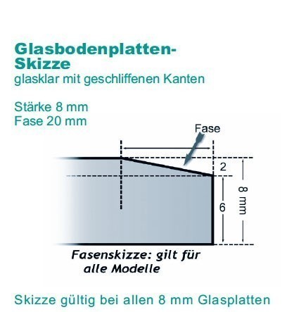 Funkenschutzplatte Glas 8mm Lienbacher Kreisabschnitt 1200x1050mm