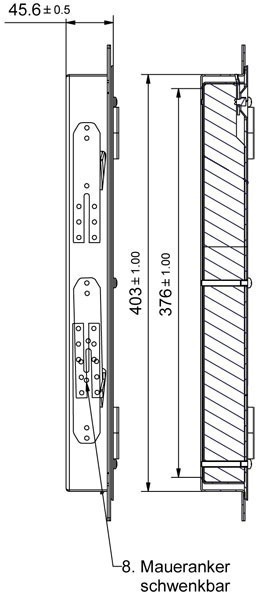 K40/4 verzinkt Vierkantverschluss  285x405mm