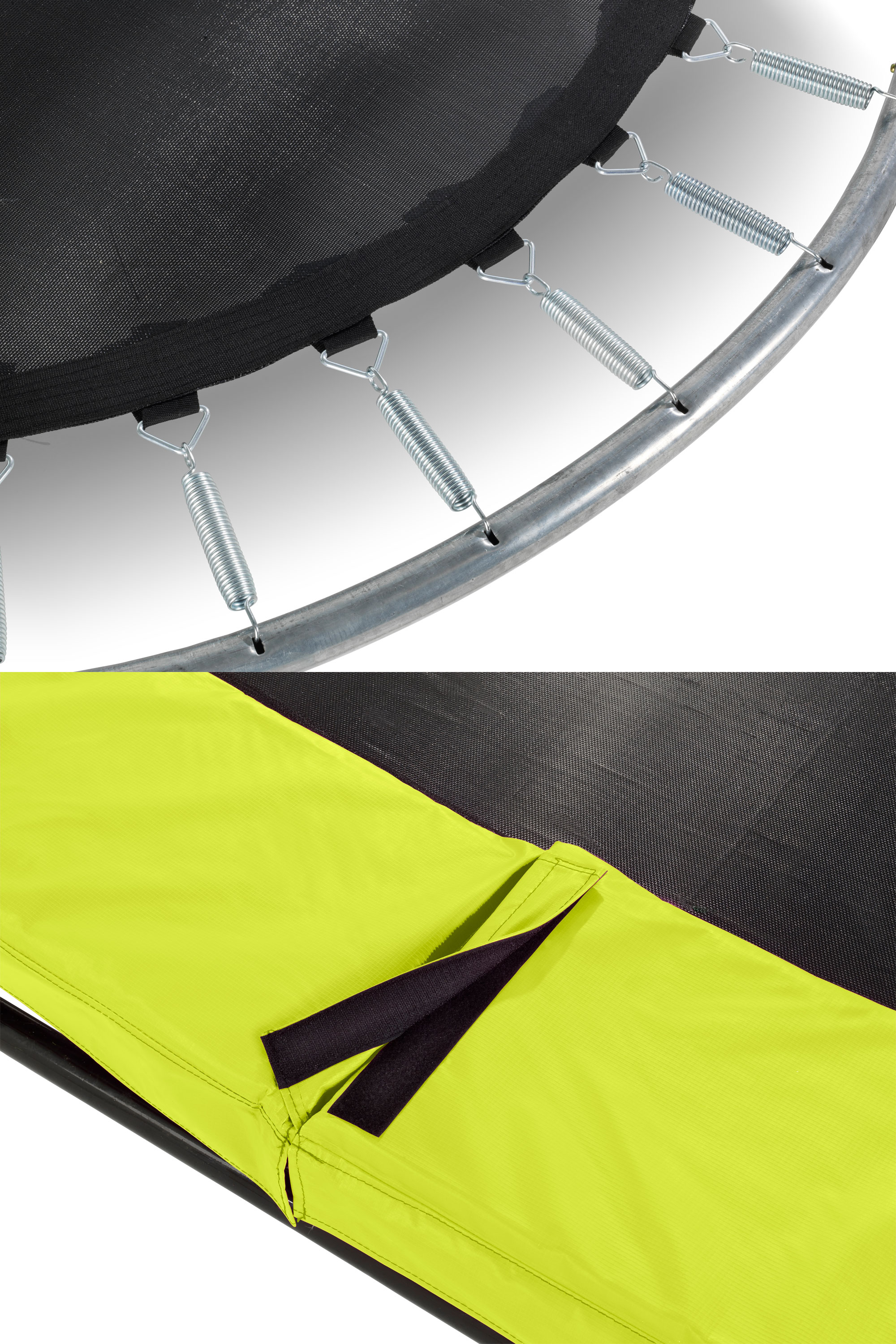 Trampolin EXIT Silhouette Ground mit Sicherheitsnetz Ø183cm Lime grün