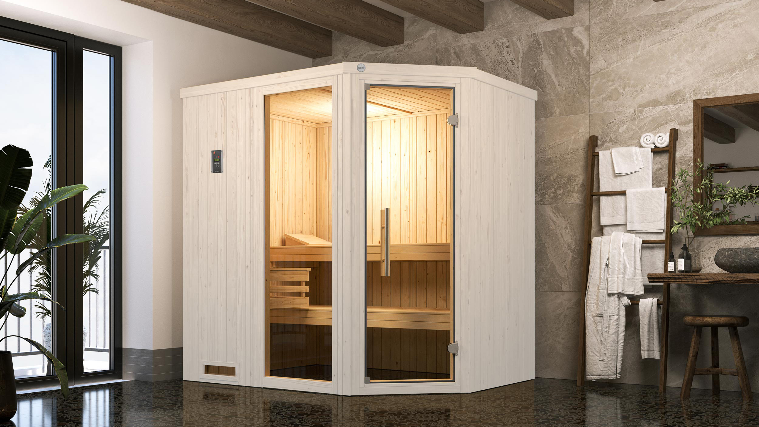 Weka Sauna Varberg 1 GTF Trend OS 7,5kW weiß