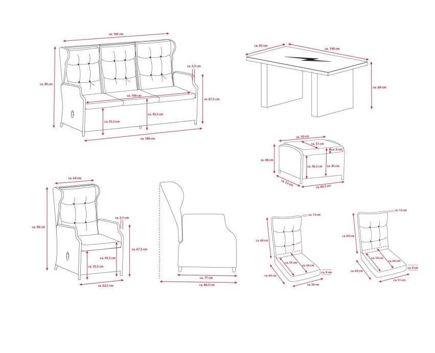 bellavista® Alu Garten Dining Lounge Canelli Set Home & Garden®