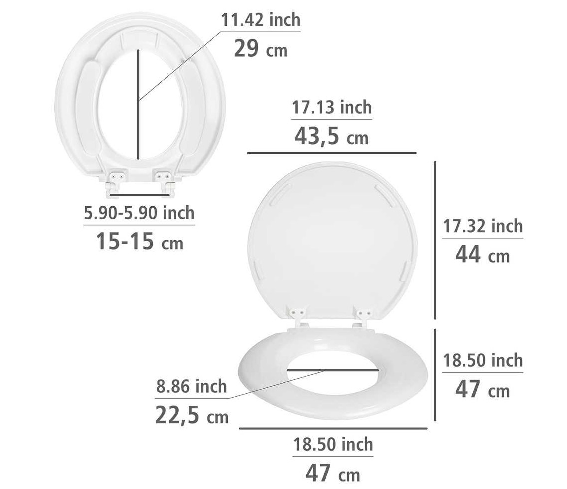 Wenko WC-Sitz Torino XXL aus bruchsicherem Duroplastbis 300 kg