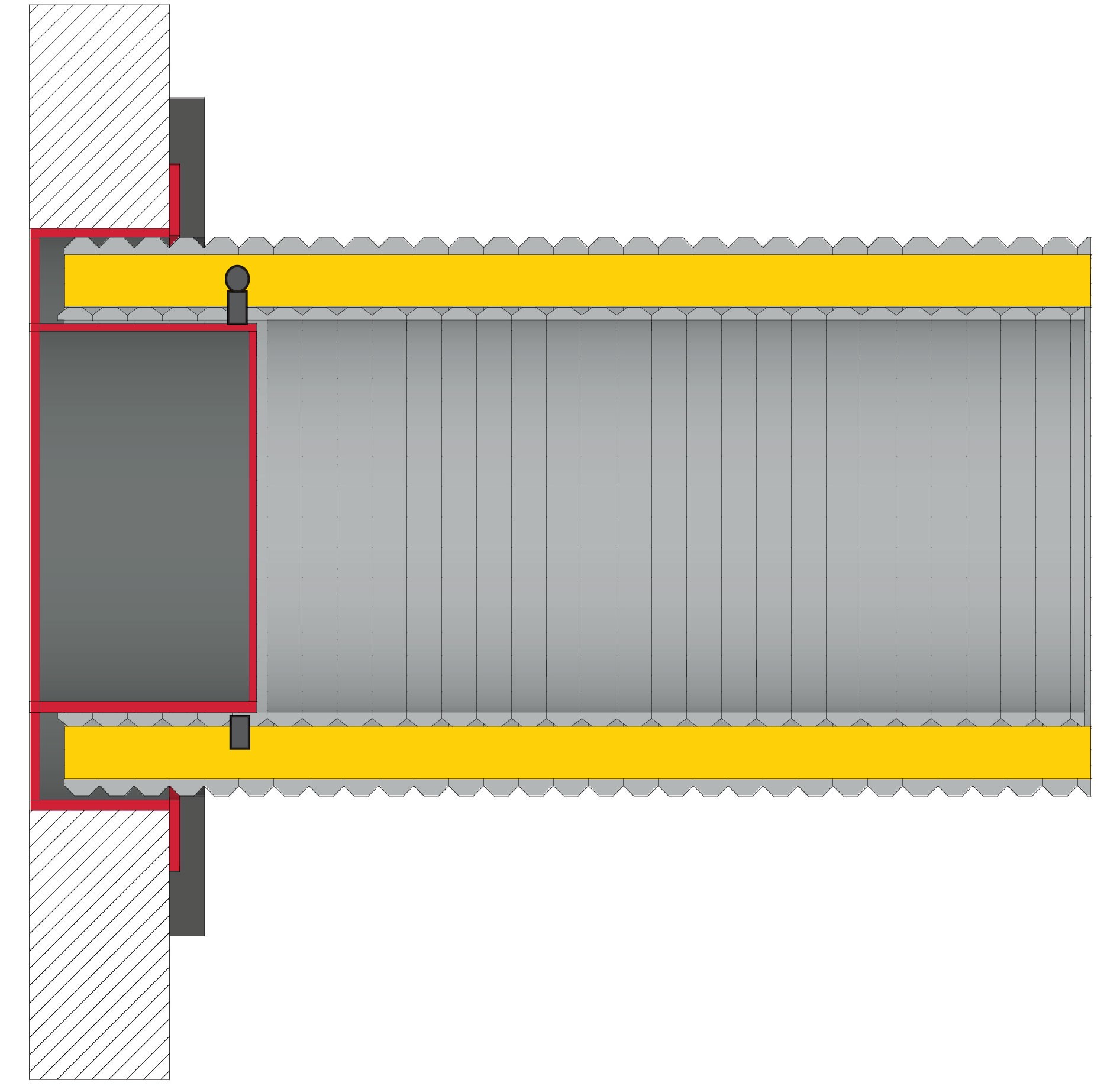 Anschlussstutzen für externe Luftzufuhr Ø125mm verzinkt LAS Ringspalt