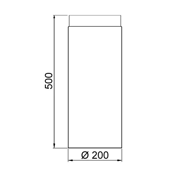 Ofenrohr / Rauchrohr Stahl Senotherm schwarz Ø200mm Länge 500 mm