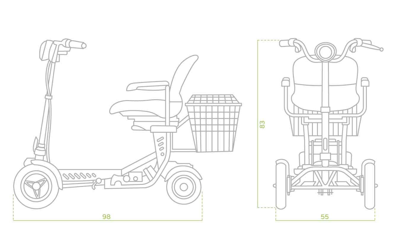 Seniorenroller klappbar Seniorenmobil 6Kmh Lithium-Akku