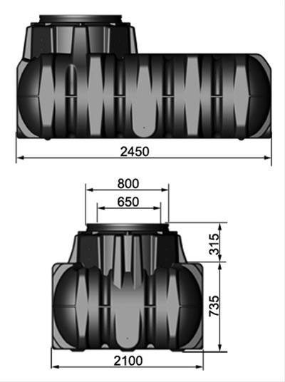 Flachtank Platin Paket Haus Professionell befahrbar 3.000L Graf 390215