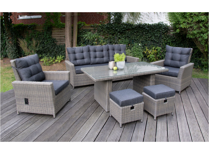 Bellavista Sitzgruppe Dining Set Asti Polyrattan braun