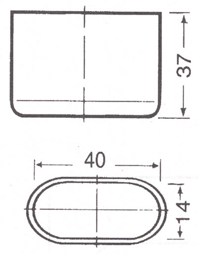 MWH Fußkappe 902-414 oval 40x14mm schwarz Serie Chateau/Savoy/Onero