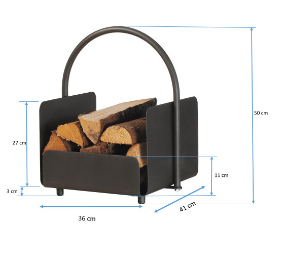 Holzkorb - Holzlege Lienbacher anthrazit 51,5x41x35cm