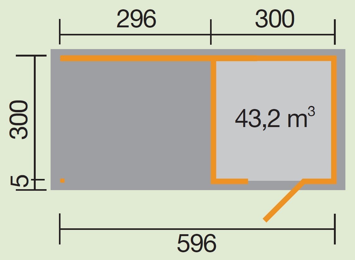 Weka Gartenhaus Designhaus WekaLine 413B Gr.2 Anthrazit 606x310cm Bei ...