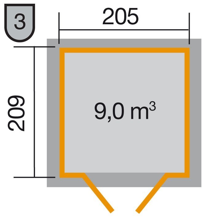 weka Gartenhaus 226 Gr.1, schwedenrot, 21 mm