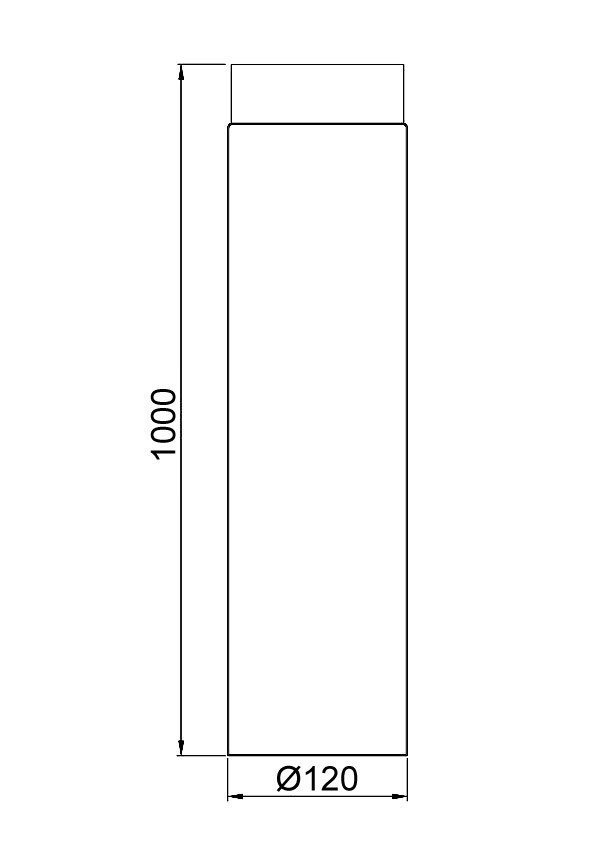 Ofenrohr Rauchrohr Senotherm schwarz Ø120 mm Länge 1000 mm