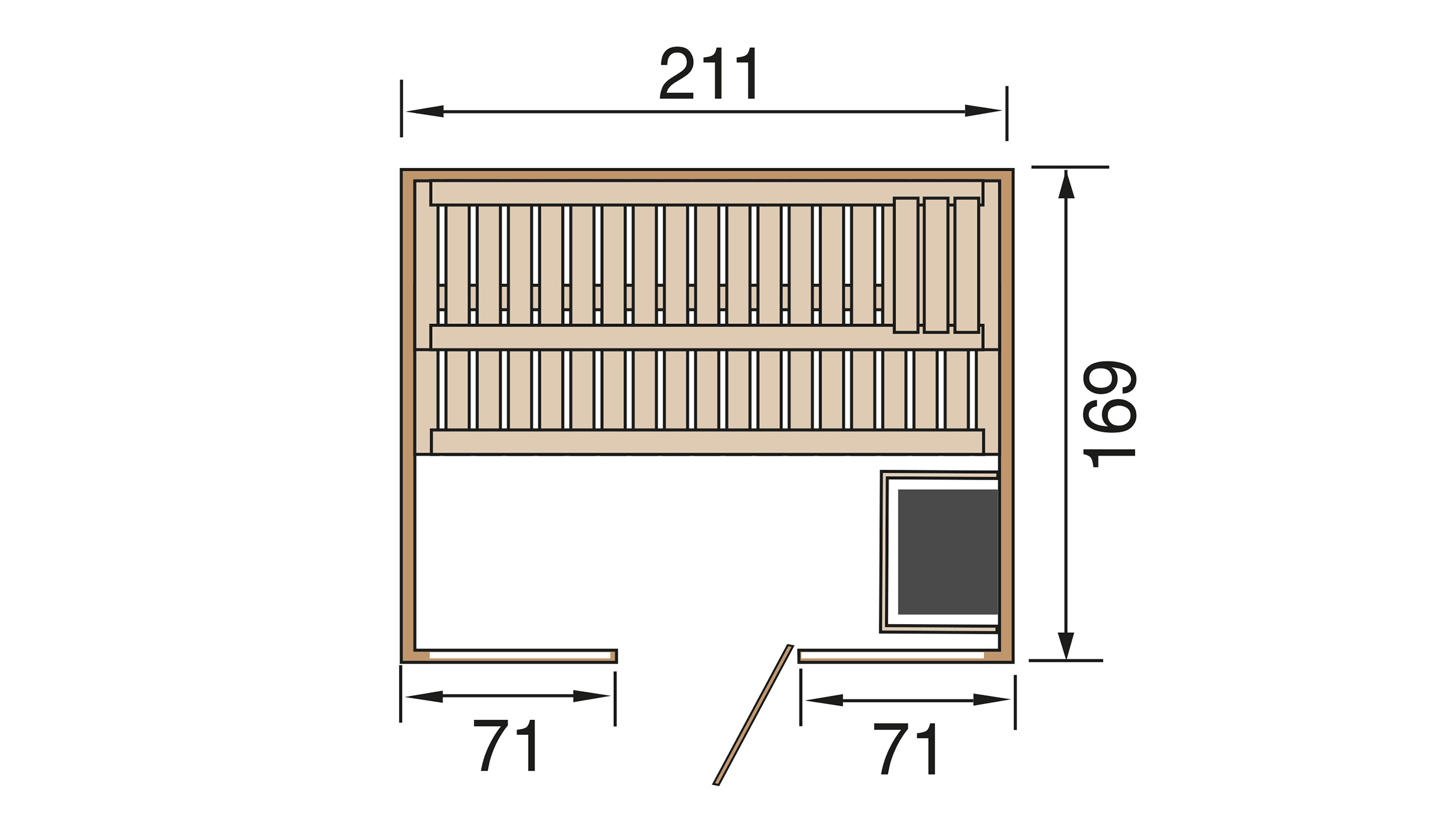 Weka Desgin Sauna KEMI PANORAMA2 7,5 Bio