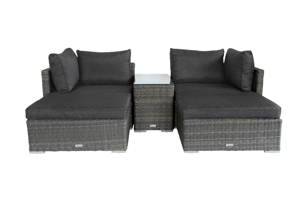 Bellavista Sitzgruppe Loungeset Samoa Polyrattan dunkelgrau