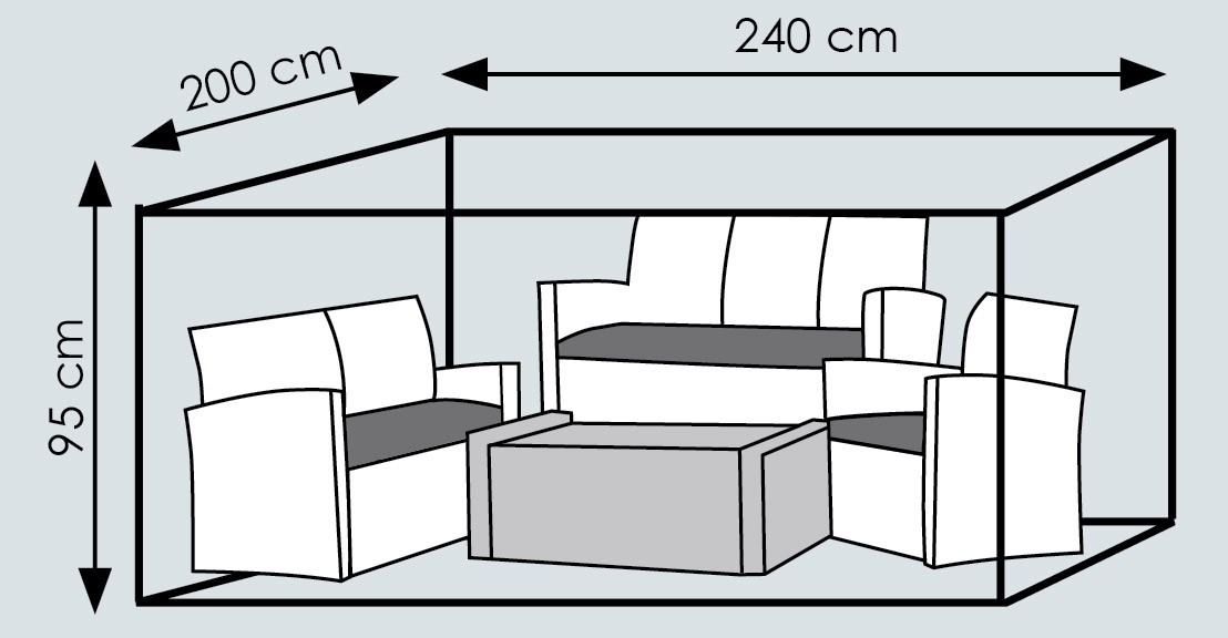 Schutzhülle Wehncke Deluxe für Lounge Möbel 240x200x95cm anthrazit