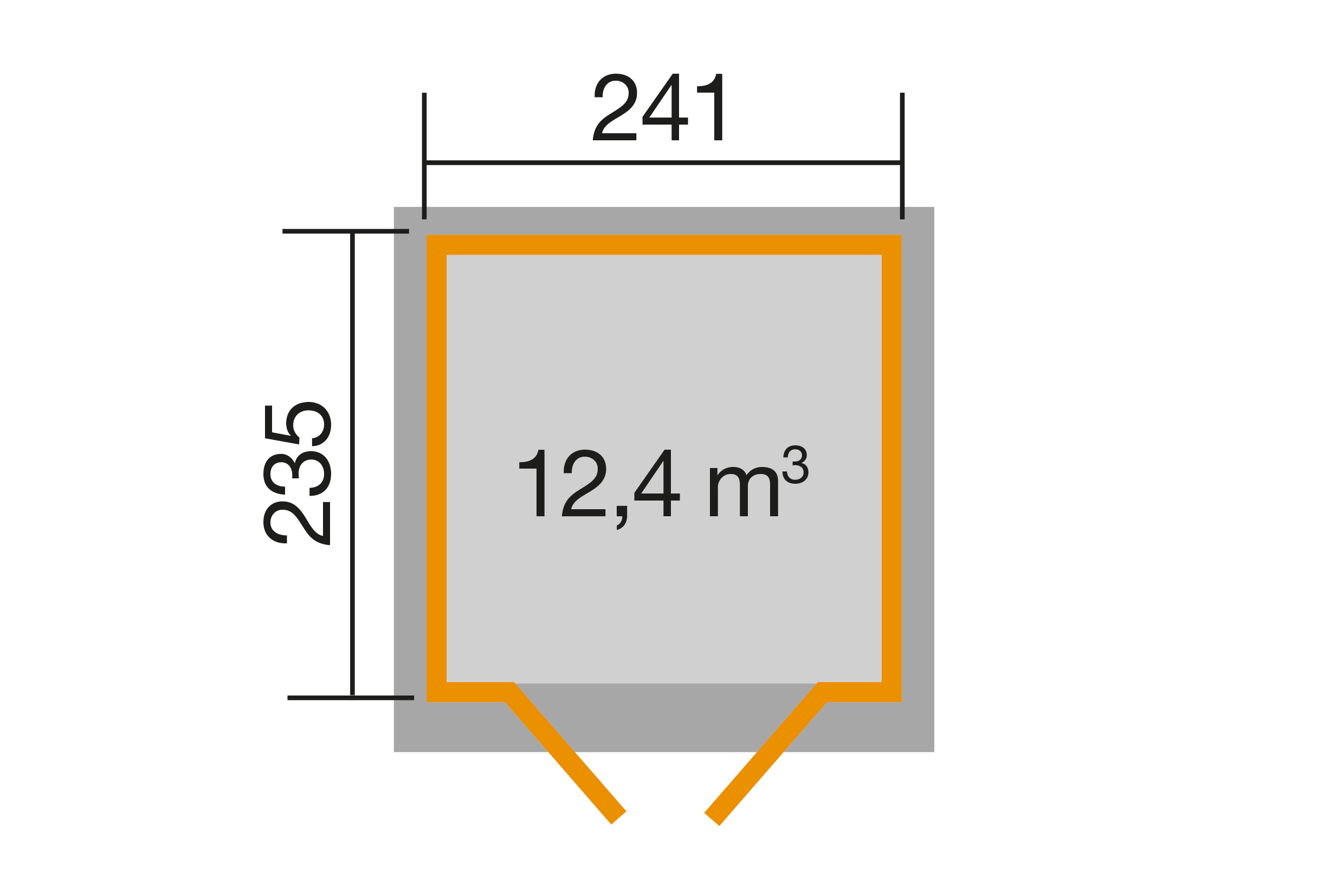 weka Gartenhaus 122 Gr.2 anthrazit, 28 mm