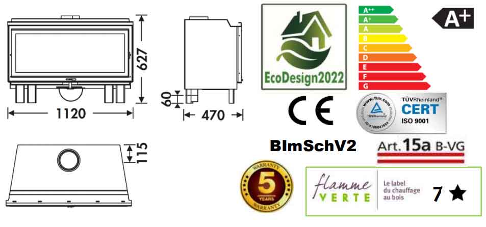 Panadero Kaminofeneinsatz Hogar 101 S 9 KW