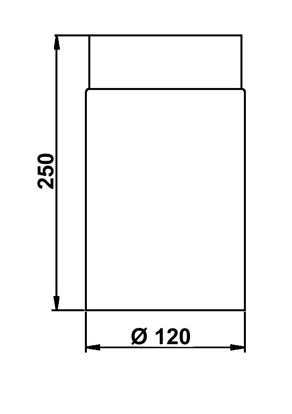 Ofenrohr Rauchrohr Senotherm grau Ø120mm Länge 250 mm