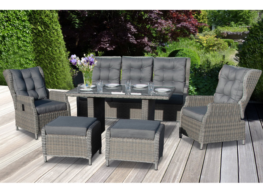 Bellavista Sitzgruppe Dining Set Canelli Polyrattan braun