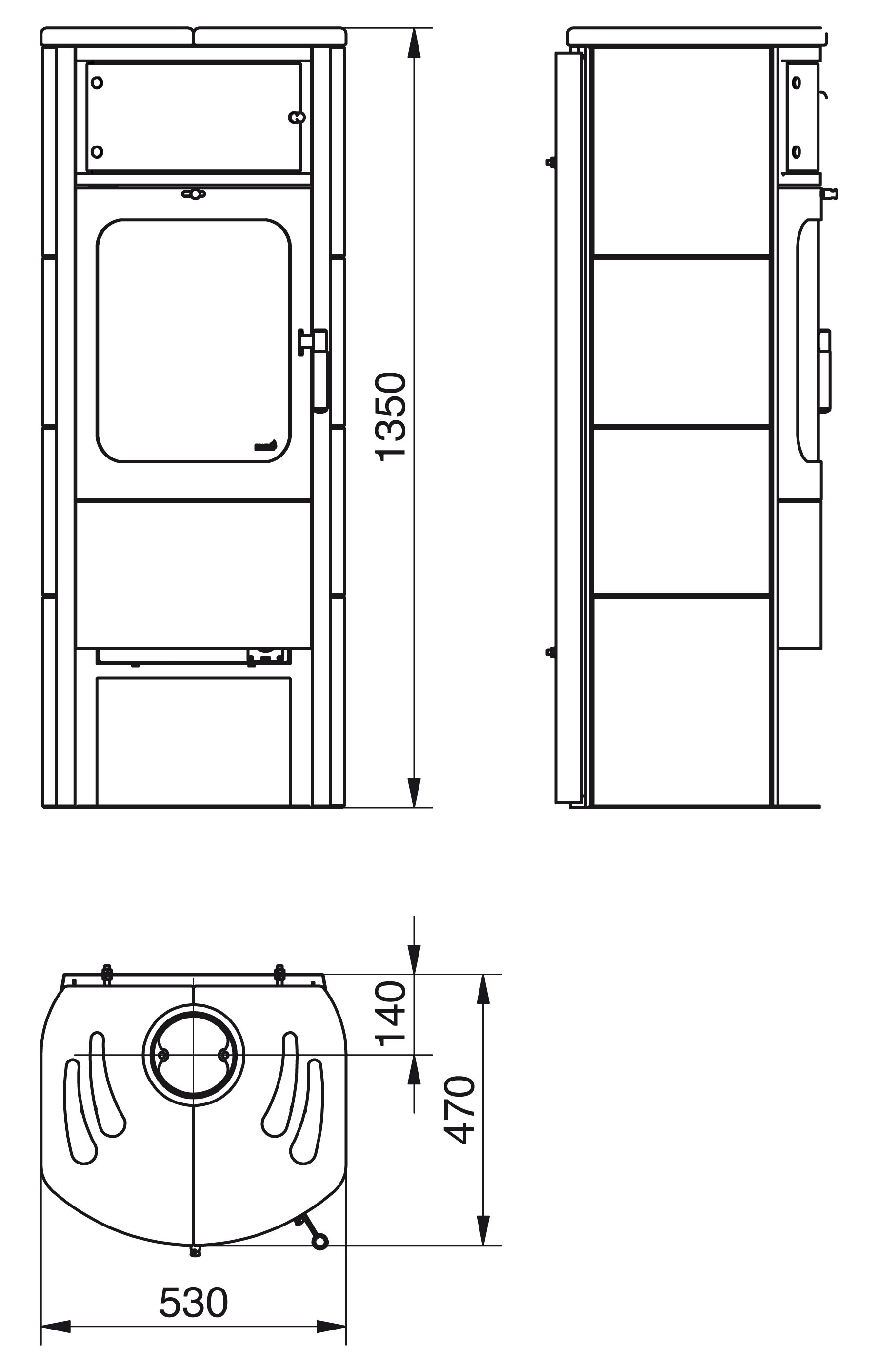 Kaminofen / Dauerbrandofen Hark Opera-B Grande meteor-schwarz 5 kW