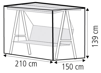 Schutzhülle Wehncke Classic für Gartenschaukeln 210x150x139cm transp.