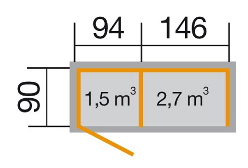 weka Brennholzlager 663 mit Geräteraum