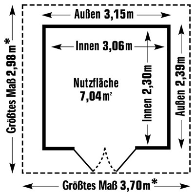 Grosfillex Gerätehaus Utility V 7,5 Kunststoff 315x239cm grau-blau